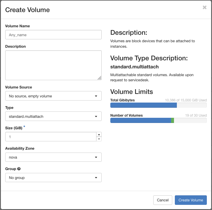 Create Volume Multiattach