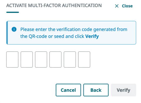 type in 6-digit code