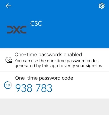 authentication app screen