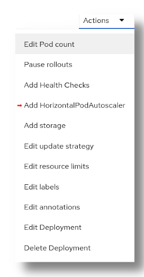 Actions>AddHorizontalAutoscaler