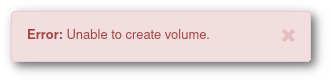 Unable to create volume